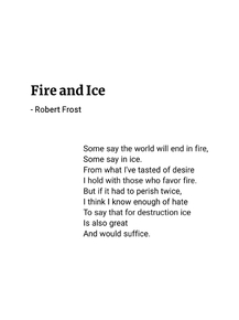 Fire and Ice | Огонь и лед