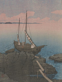 Хасуй Кавасэ - A Boat Laden with Masonry