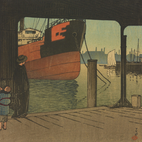 Хасуй Кавасэ - Ferryboat landing at Tsukishima Хасуй Кавасэ - Ferryboat landing at Tsukishima