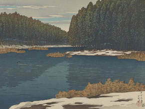 Хасуй Кавасэ - Lingering Snow at Inokashira Хасуй Кавасэ - Lingering Snow at Inokashira