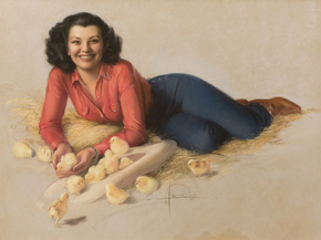 Rolf Armstrong - A Brood of Chicks | Рольф Армстронг