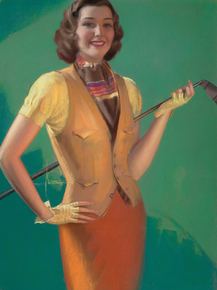 Rolf Armstrong - Golf Beauty, Old Gold cigarette advertisement | Рольф Армстронг