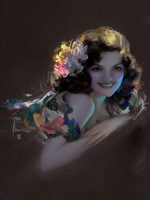 Rolf Armstrong - Pin-Up with Flowers | Рольф Армстронг