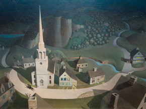 Grant Wood | Грант Вуд - Полуночная верховая прогулка Пола Ревира