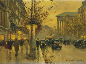 Edouard Leon Cortes | Эдуард Леон Кортес - Бульвар ла Мадлен вечером