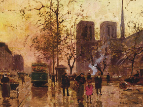 Edouard Leon Cortes | Эдуард Леон Кортес - Закат за Нотр-Дам
