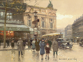 Edouard Leon Cortes | Эдуард Леон Кортес - Кафе Де ла Пэ и площадь Опреы