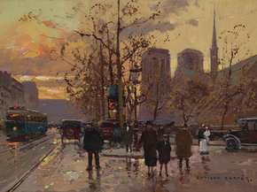 Edouard Leon Cortes | Эдуард Леон Кортес - Набережная и Нотр-Дам