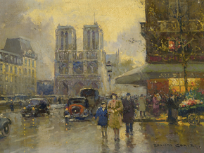 Edouard Leon Cortes | Эдуард Леон Кортес - Площадь Сен-Мишель, Нотр-Дам