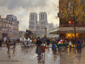 Edouard Leon Cortes | Эдуард Леон Кортес - Площадь Сен-Мишель, Нотр-Дам