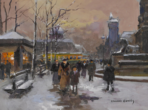 Edouard Leon Cortes | Эдуард Леон Кортес - Площадь Шатле зимой