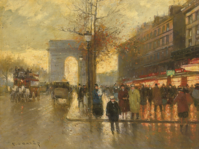 Edouard Leon Cortes | Эдуард Леон Кортес - Триумфальная арка в дождливый день