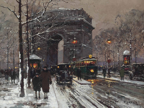 Edouard Leon Cortes | Эдуард Леон Кортес - Триумфальная арка зимой