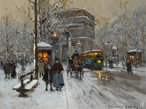 Edouard Leon Cortes | Эдуард Леон Кортес - Триумфальная арка зимой