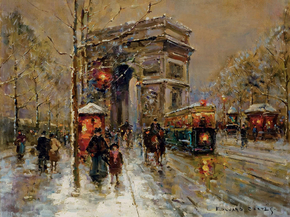 Edouard Leon Cortes | Эдуард Леон Кортес - Триумфальная арка зимой