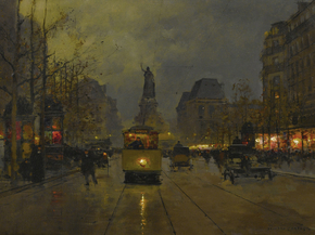 Edouard Leon Cortes | Эдуард Леон Кортес - Улица Фобур дю Тампль и площадь Республики