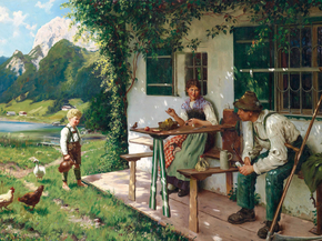 Emil Rau - Ein Sommertag vor dem Haus | Эмиль Рау