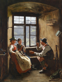 Emil Rau - Rast des Jagers, 1889 | Эмиль Рау