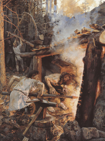 Axel Waldemar Gallen - Forging of the Sampo, 1893 | Аксели Галлен-Каллела