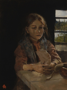 Axel Waldemar Gallen - Girl Singing the Bark Bread Song, 1890