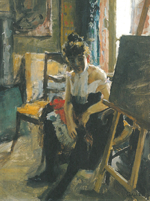 Axel Waldemar Gallen - In the Studio, 1888 | Аксели Галлен-Каллела