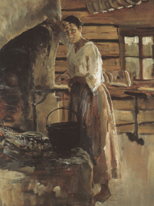 Axel Waldemar Gallen - Kochen der Marane, 1886 | Аксели Галлен-Каллела