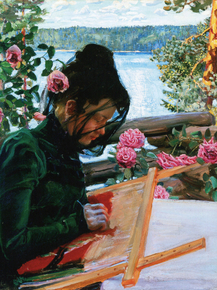 Axel Waldemar Gallen - Mary Sewing in Kalela, 1897 | Аксели Галлен-Каллела