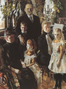 Axel Waldemar Gallen - Portrait of Antti Ahlstrom and Family, 1890