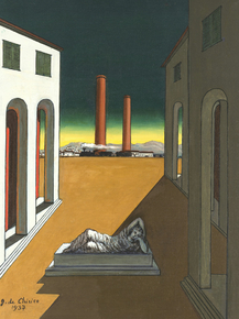 Giorgio de Chirico - Piazza dItalia con statua | Джорджо де Кирико