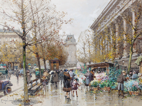 Eugene Galien-Laloue - Flower Market La Madeleine | Эжен Гальен-Лалу