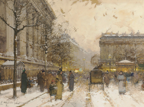 Eugene Galien-Laloue - La Madeleine in winter | Эжен Гальен-Лалу