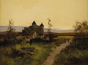 Eugene Galien-Laloue | Эжен Гальен-Лалу - Дорога к замку