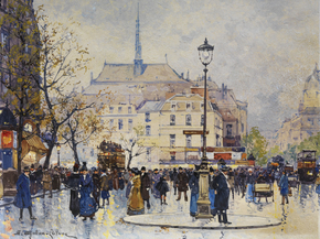 Eugene Galien-Laloue | Эжен Гальен-Лалу - Сцена на парижских улицах