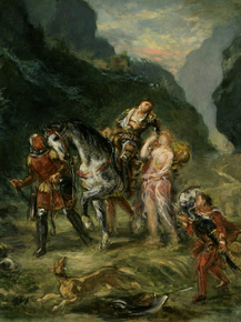 Eugene Delacroix - Angelica and the wounded Medoro | Эжен Делакруа