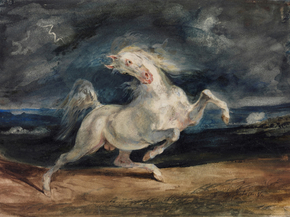 Eugene Delacroix - Horse Frightened by Lightning | Эжен Делакруа