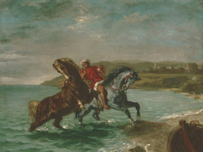 Eugene Delacroix - Horses Coming Out of the Sea | Эжен Делакруа