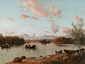 Hjalmar Munsterhjelm - Riverbank At Sunset | Ялмар Мунстеръелм