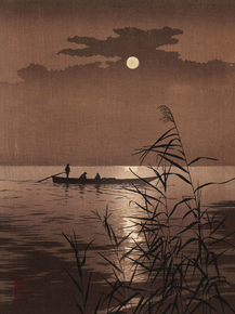 Shoda Koho - Moonlit sea sepia early edition with clouds | Сёда, Кохо