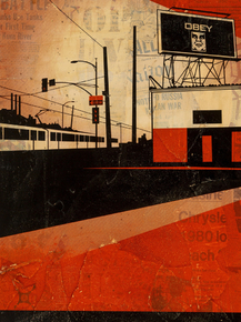 Shepard Fairey - SD Billboard HPM on Wood | Шепард Фейри