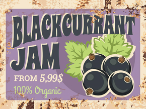 Еда (Коллекция постеров №4) - Blackcurrant Jam | Варенье из черной смородины