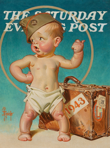 Joseph Leyendecker - New Year's Baby Hitching to War | Джозеф Лейендекер
