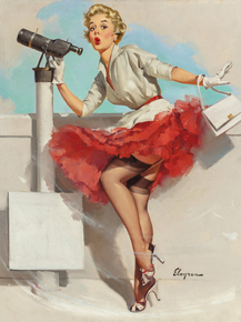 Gil Elvgren - What a View!, 1957 Gil Elvgren - What a View!, 1957