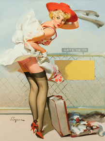 Gil Elvgren - Up in the Air, 1965