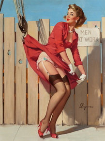 Gil Elvgren - Unexpected Lift, 1961
