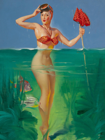 Gil Elvgren - Surprise Catch, 1952