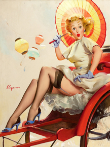 Gil Elvgren - Something's Bothering You, 1957 Gil Elvgren - Something's Bothering You, 1957