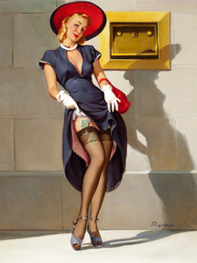 Gil Elvgren - Socking It Away, 1949 Gil Elvgren - Socking It Away, 1949