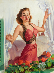 Gil Elvgren - Peering Through the Window