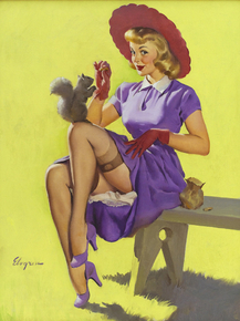 Gil Elvgren - Making Friends, 1951