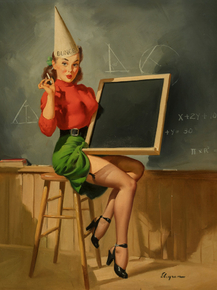 Gil Elvgren - Is This the Right Angle, Professor
